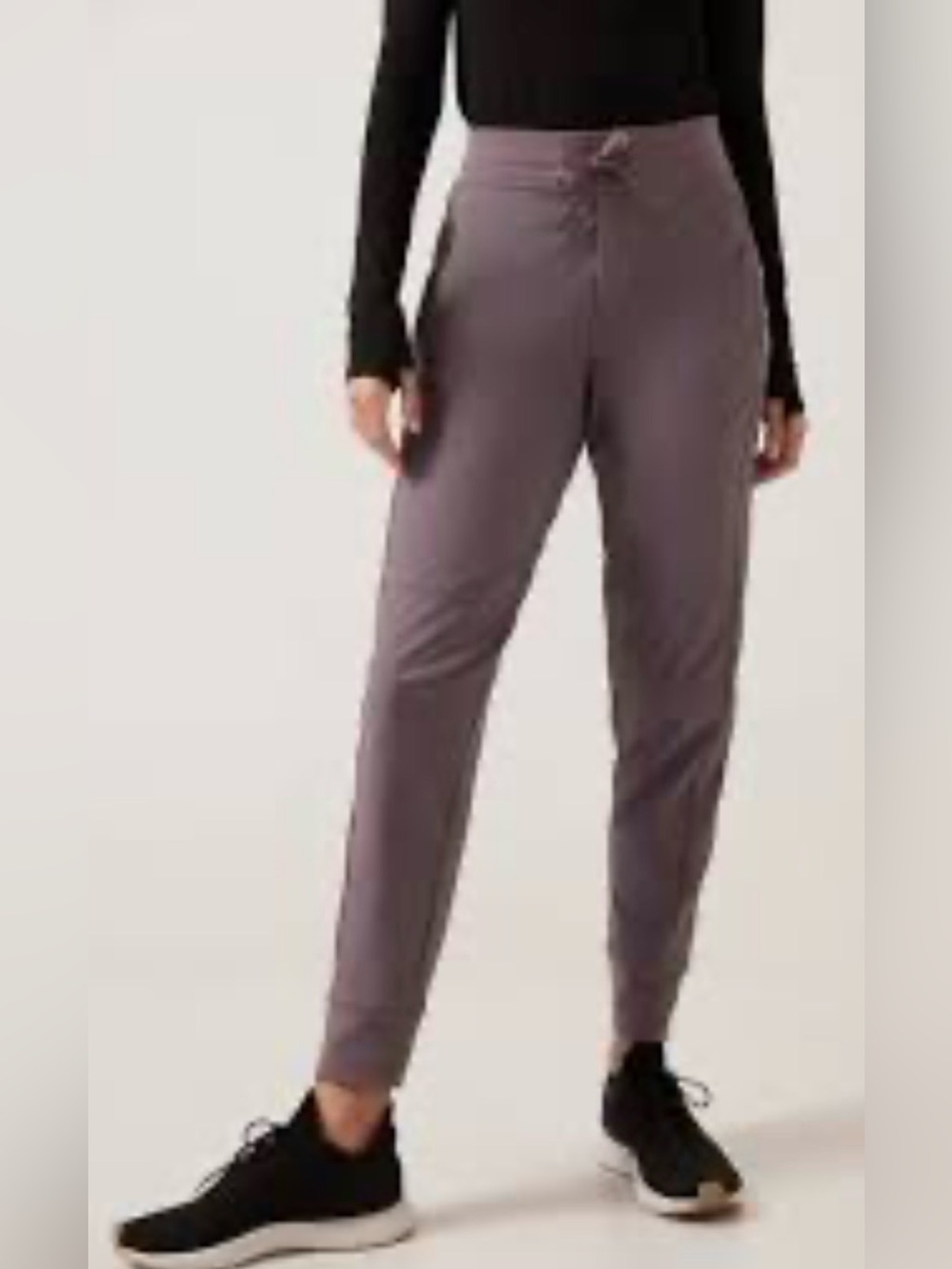 Athleta Headlands Hybrid Trek Mid Rise Jogger, color purple/gray, size 0